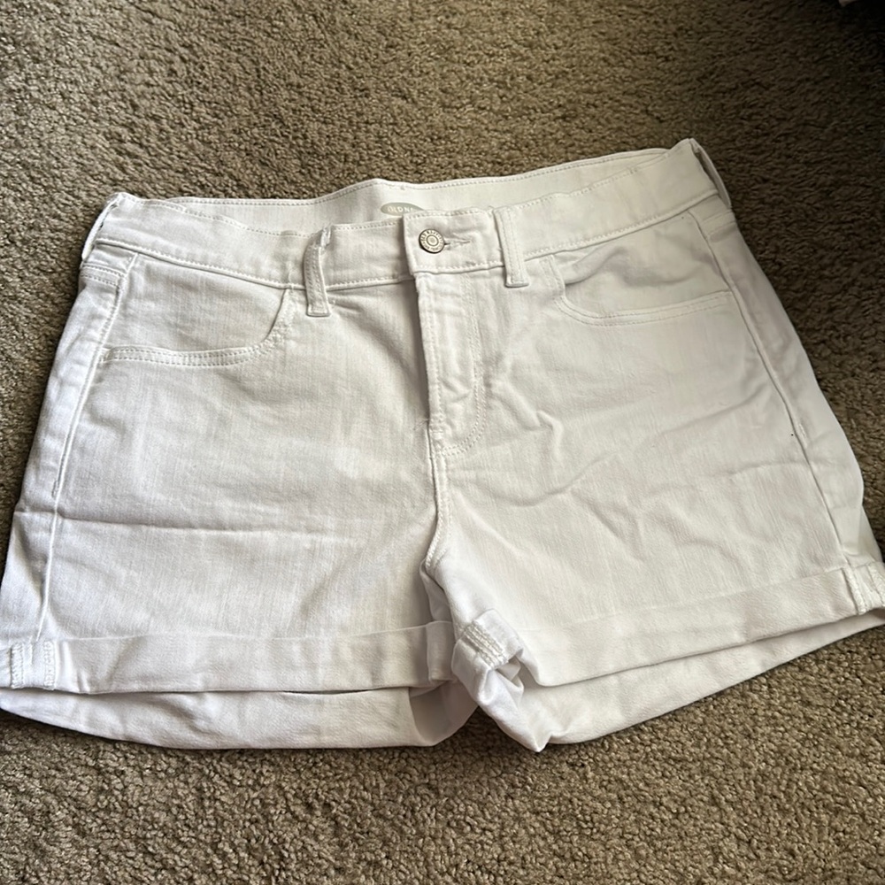 White High Waisted Shorts